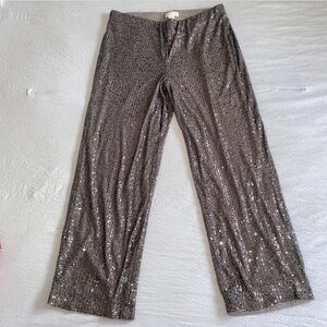 Nwot H&M silver sequin elastic waistband pants women’s size xl